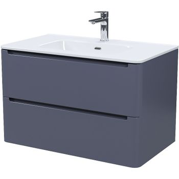 Тумба с раковиной Iddis Edifice 80 EDI80D0i95K подвесная Темно-серая — фото 2, Тумбы с раковиной