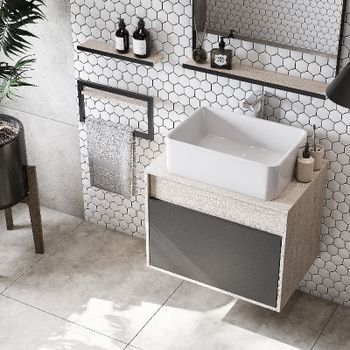 Тумба под раковину Aquaton Лофт Урбан 65 1A254001LQX60 подвесная Cерый графит Дуб орегон — фото 12, Тумбы под раковину