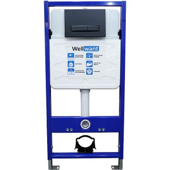 Инсталляция WellWant Standart 50 WWISI111BB для унитаза с Черной матовой клавишей смыва — фото 1, Инсталляции для унитазов