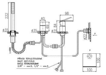 Смеситель на борт ванны Rav Slezak Loira LR563.5PZ Золото — фото 3, Смесители на борт ванны