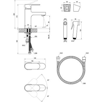 Смеситель для раковины Ravak Chrome-CR X070167 с гигиеническим душем Хром — фото 2, Смесители для раковины