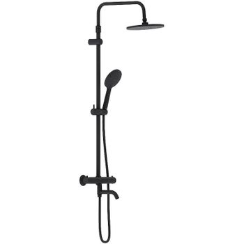 Душевая система Damixa Jupiter 977810300 с термостатом Черная матовая — фото 1, Душевые стойки