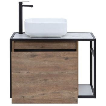 Тумба под раковину Aquanet Nova Lite Loft 75L 261658 подвесная Дуб рустикальный — фото 2, Тумбы под раковину