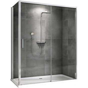 Душевой уголок Abber Komfort 130x90 AG93130-S92 профиль Хром стекло прозрачное — фото 1, Прямоугольные душевые уголки