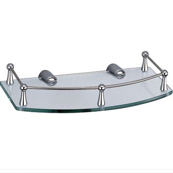 Стеклянная полка WasserKRAFT K-588 Хром — фото 1, Полки для ванной и душа