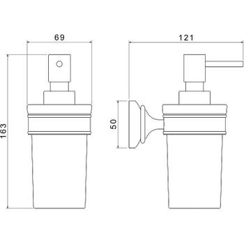 Дозатор для жидкого мыла Aquatek Классик AQ4505MB Черный матовый — фото 2, Дозаторы