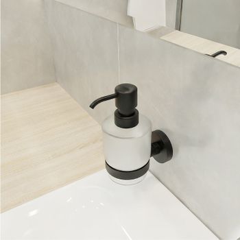 Дозатор для жидкого мыла Fixsen Comfort Black FX-86012 Черный матовый — фото 3, Дозаторы