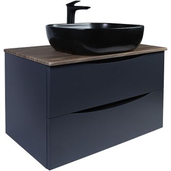 Тумба под раковину Bond Cube 80 T09807 подвесная Серая матовая Дуб — фото 7, Тумбы под раковину