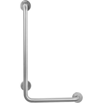 Поручень Nofer 15158.S угловой Матовая нержавеющая сталь — фото 1, Поручни для ванной