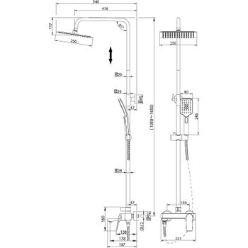 Душевая система Grossman Cosmo 500.K35.02.420 Графит брашированный — фото 9, Душевые стойки