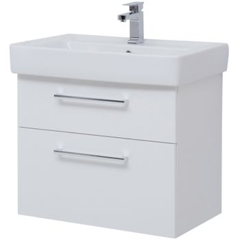 Тумба под раковину Dreja Q Max 80 77.0007W подвесная Белый глянец — фото 1, Тумбы под раковину