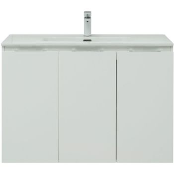 Тумба под раковину Aquanet Алвита New 100 277530 подвесная Белая матовая — фото 2, Тумбы под раковину