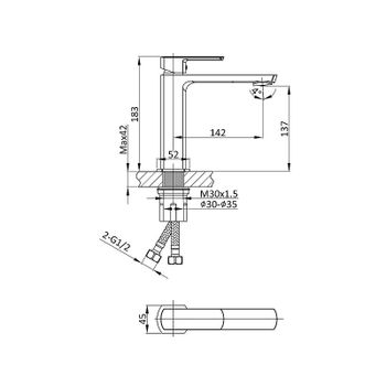 Товар: Смеситель для раковины Vincea Next VBF-1N1GM Вороненая сталь - фото 3 Смеситель для раковины Vincea Next VBF-1N1GM Вороненая сталь — фото 3, Смесители для раковины