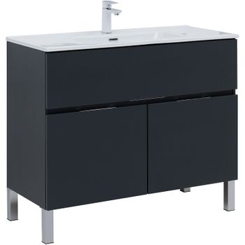 Тумба под раковину Aquanet Алвита New 100 277555 Антрацит — фото 1, Тумбы под раковину