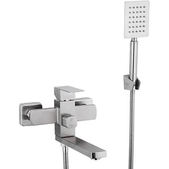 Смеситель для ванны Frap H802 F32802 универсальный Нержавеющая сталь — фото 1, Смеситель для ванны