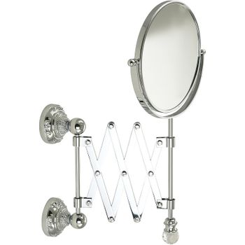 Косметическое зеркало Migliore Cristalia 16804 с увеличением Хром с кристаллом Swarovski — фото 1, Косметические зеркала