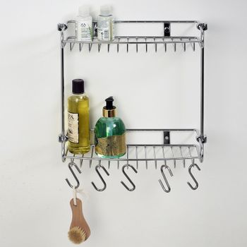 Полка корзина WasserKRAFT K-1422 Хром — фото 3, Полки для ванной и душа