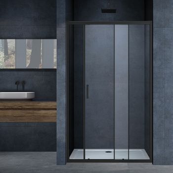 Душевая дверь Vincea Alpha 110 VDS-3AL110CLB профиль Черный стекло прозрачное — фото 1, Раздвижные душевые двери