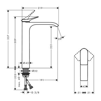 Смеситель для раковины Hansgrohe Vivenis 75042670 Черный матовый — фото 3, Смесители для раковины