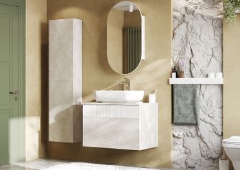 Тумба под раковину Aquaton Марбл 80 1A276201MH4C0 подвесная Слэйт Белый матовый — фото 23, Тумбы под раковину