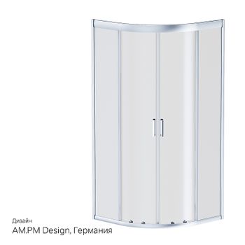Душевой уголок AM.PM Gem W90G-401-090WT Профиль матовый хром, стекло прозрачное — фото 8, Душевые уголки четверть круга