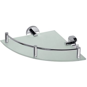 Стеклянная полка Bemeta Omega 104202162 угловая Хром — фото 1, Полки для ванной и душа