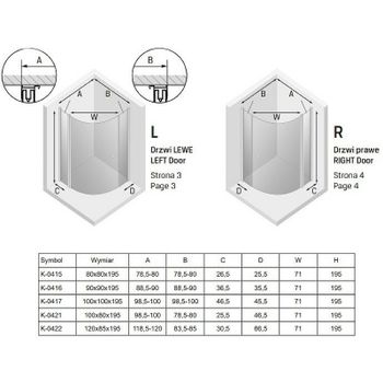 Душевой уголок New Trendy New Soleo Chrome 100х80 K-0421 профиль Хром стекло прозрачное — фото 8, Асимметричные душевые уголки