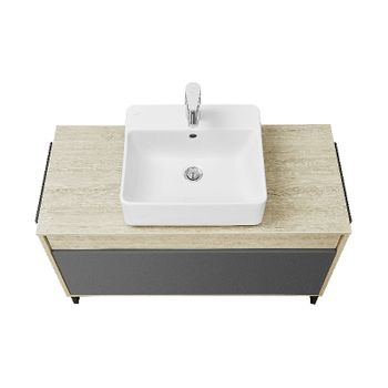 Тумба под раковину Aquaton Лофт Урбан 100 1A247701LQX60 подвесная Cерый графит Дуб орегон — фото 8, Тумбы под раковину