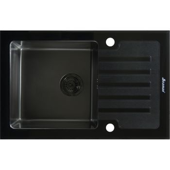 Кухонная мойка Seaman Eco Glass SMG-780B-Gun.B Графит — фото 1, Кухонные мойки