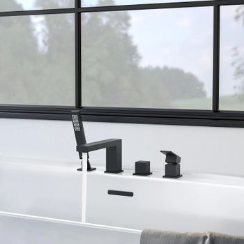 Смеситель на борт ванны Aquatek Либра AQ1648MB Черный матовый — фото 4, Смесители на борт ванны