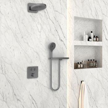 Душевая система Vincea Inspire VSFW-4I211RGM Вороненая сталь — фото 3, Встраиваемые душевые комплекты