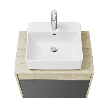 Тумба под раковину Aquaton Лофт Урбан 65 1A254001LQX60 подвесная Cерый графит Дуб орегон — фото 3, Тумбы под раковину