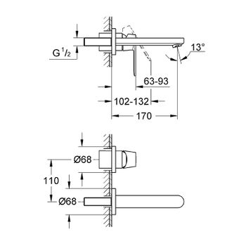 Смеситель для раковины Grohe Eurosmart Cosmopolitan 19381000 Хром — фото 3, Смесители для раковины