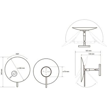 Косметическое зеркало Bemeta 116201332 Хром — фото 2, Косметические зеркала