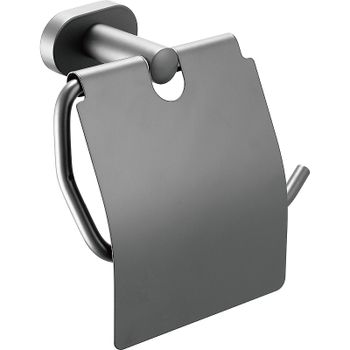 Держатель туалетной бумаги Belz B905 B90503 с крышкой Вороненая сталь — фото 1, Держатели туалетной бумаги