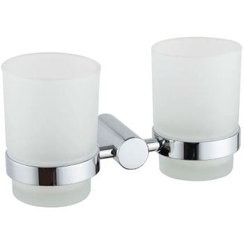 Стакан для зубных щеток Haiba HB8408 двойной Хром — фото 1, Стаканы для зубных щеток