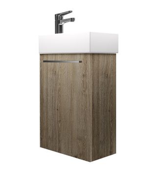 Тумба под раковину Creto Pollino 37 15-1418-1419TR подвесная Truffle — фото 2, Тумбы под раковину