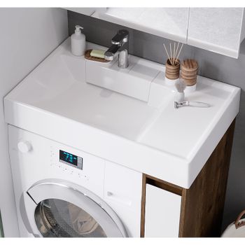 Тумба под раковину Aquaton Лондри 80 1A267101LHDR0 Дуб Рустикальный без фасада — фото 12, Тумбы под раковину