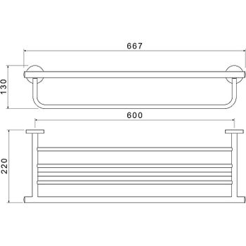 Полка для полотенец Aquatek Оберон AQ4215MB Черная матовая — фото 2, Полки для полотенец