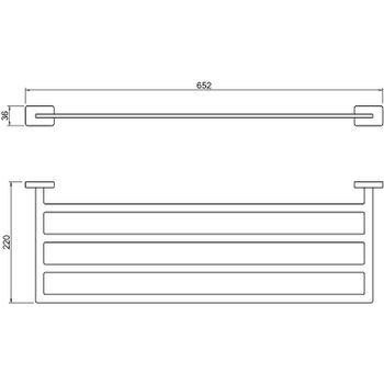 Полка для полотенец Aquatek Либра AQ4322MB Черная матовая — фото 2, Полки для полотенец