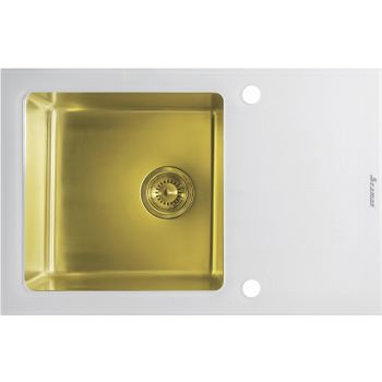 Кухонная мойка Seaman Eco Glass SMG-780W-Gold.B Золотая — фото 1, Кухонные мойки