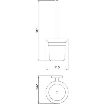 Ершик для унитаза Nofer Niza 16857.B Хром — фото 2, Ершики для унитаза