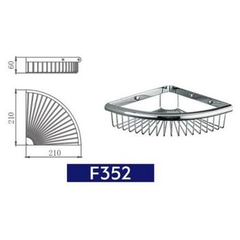 Полка корзина Frap F352 угловая Хром — фото 7, Полки для ванной и душа