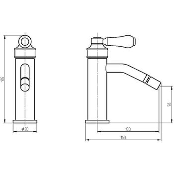 Смеситель для биде Migliore Ermitage Mini 28583 Бронза — фото 2, Смесители для биде