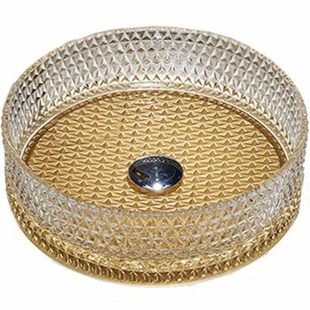 Раковина-чаша Vincea 40 VBS-5GL04 Прозрачная Золото — фото 1, Раковины накладные