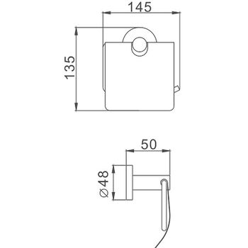 Держатель туалетной бумаги Haiba HB8703 с крышкой Черный — фото 2, Держатели туалетной бумаги