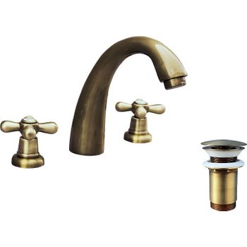 Смеситель для раковины Rav Slezak Morava retro MK133.5SM Бронза — фото 1, Смесители для раковины