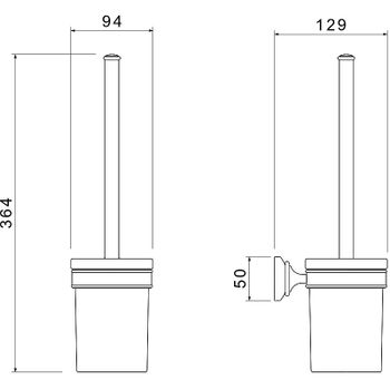 Ершик для унитаза Aquatek Классик AQ4510PG Золото — фото 2, Ершики для унитаза