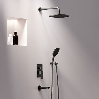 Душевая система Damixa Gala 953510300 Черная матовая — фото 9, Встраиваемые душевые комплекты