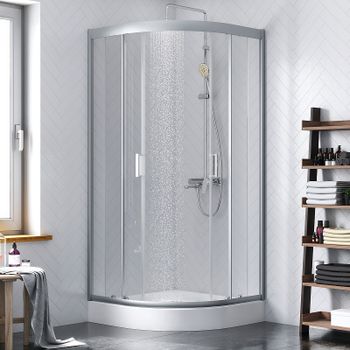 Душевой уголок Damixa Skyline 90x90 DX35WG-301-090MT профиль Хром матовый стекло прозрачное — фото 2, Душевые уголки четверть круга